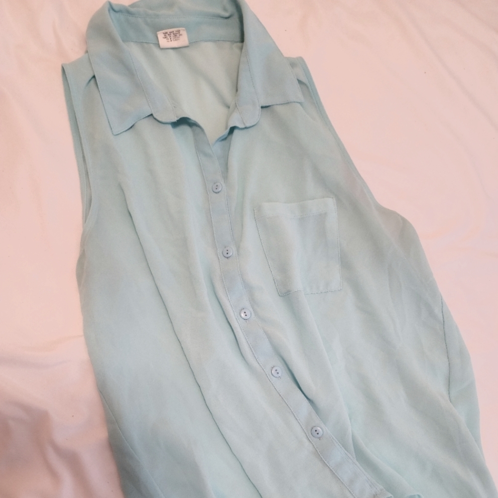 Sheer Light Blue Blouse